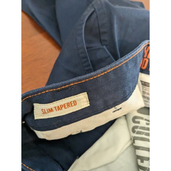 Dockers Alpha Khaki Pants W28 L32 Navy Slim Tapered Fit‎ The Broken In Low Rise - Picture 7 of 13